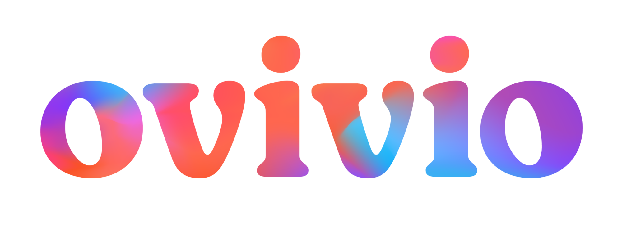ovivio in gradient orange, blue and purple